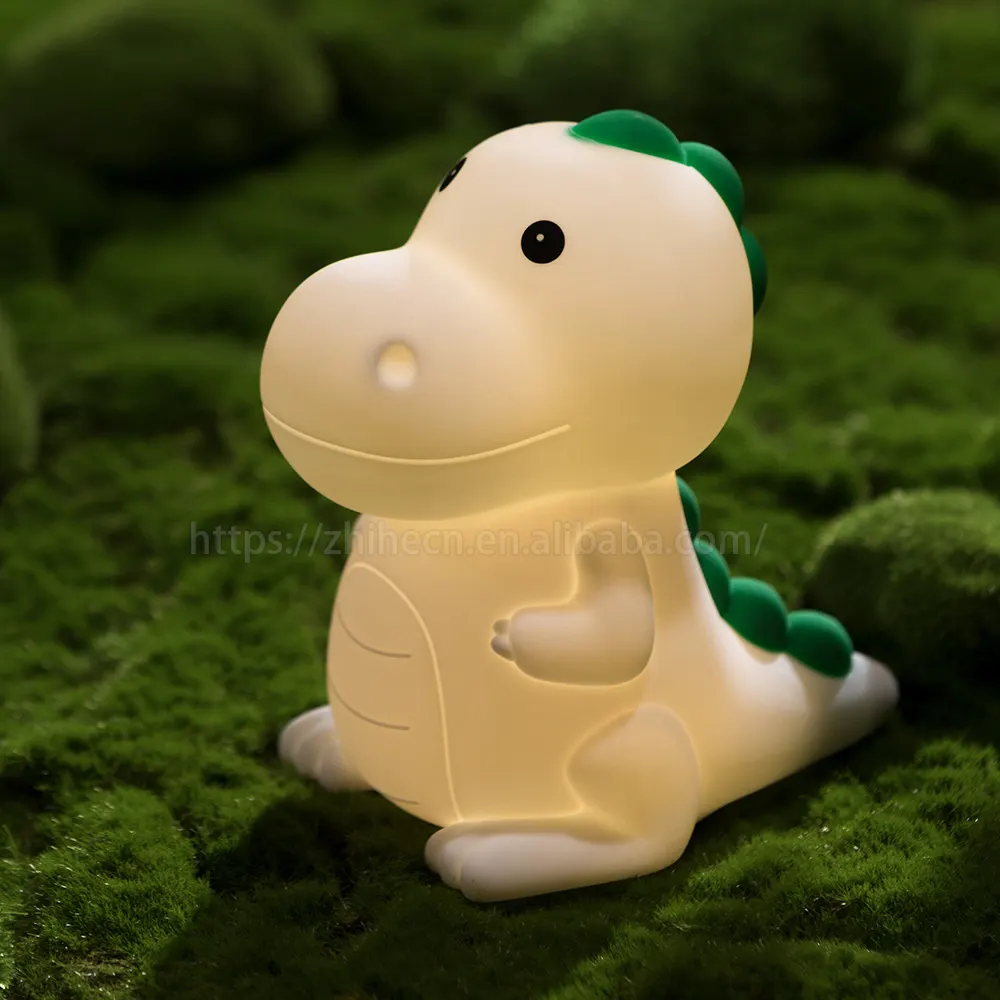 Popular 1200mah Type-C lamp rechargeable dinosaur Silicone touch light Night Light for school study room children gift