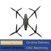 Châssis de drone en fibre de carbone sergé 3K personnalisé, forme spéciale, géométrie complexe, pièces de drone de course FPV CNC, châssis de quadricoptère