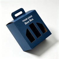 Caja de Regalo para Vino de Lujo Hecha a Mano con Asa, Impresión Digital, Cajas de Cartón Corrugado para Cerveza de 125 ml, Cajas de Embalaje para Bebidas Energéticas