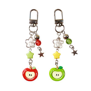 Llavero de Manzana Verde y Roja Navideña, Joyería de Frutas, Cadena para Teléfono Móvil, Decoración para Bolsos, Adornos Colgantes para Libros - Product Image 1