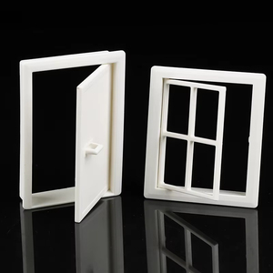 1/12 <b>Scale</b> Pottery Clay Pvc Cartoon Toy Building <b>Mini</b> Brick Architecture Components Doors Set for Doll House - Product Image 3