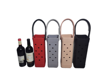 Sac fourre-tout en cuir EVA porte-bouteille de vin unique avec main portable pour pique-nique Style de mode vintage pour breloques bricolage