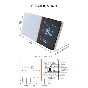 Thermostat de chauffage WiFi programmable MOES Tuya, régulateur de température ambiante avec commande manuelle coulissante - Product Image 6