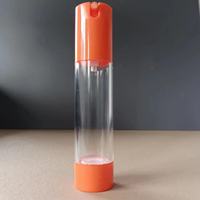 Bouteilles Airless Orange en PET de 15ml/30ml/50ml avec Pompe pour Lotion Cosmétique/Shampooing/Sérum Mascara, Fournisseur d'Usine HONGHUI, Logo Personnalisé