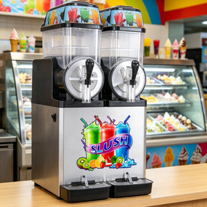 Machine à slush commerciale à 2 réservoirs pour boissons glacées, jus et granita, usage professionnel - Product Image 1