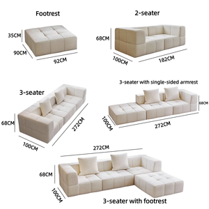 Sofá Modular Nórdico Moderno Comprimido en Caja, Muebles <span class=keywords><strong>de</strong></span> Sala <span class=keywords><strong>de</strong></span> Estar <span class=keywords><strong>de</strong></span> Tela, Sofá <span class=keywords><strong>de</strong></span> Espuma Completa con Empaque al Vacío, Juego <span class=keywords><strong>de</strong></span> Sofás <span class=keywords><strong>de</strong></span> Lujo - Product Image 3