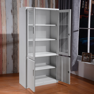 Mueble de Oficina con Puertas Múltiples, Armario de Almacenamiento de Metal de 5 Niveles, Archivador de Vidrio, Exhibición de Acero - Product Image 3