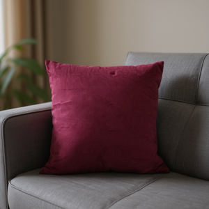 Cuscino in Velluto Olandese Rosso Vino 50*50, Cuscino per Seduta e Decorazione - Product Image 2