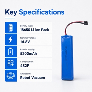 Pack de batteries 18650 personnalisé à <span class=keywords><strong>prix</strong></span> abordable CE UN38.3 KC 3.7V 5200mAh NMC BMS <span class=keywords><strong>pour</strong></span> robot aspirateur, moteur et <span class=keywords><strong>vélo</strong></span> <span class=keywords><strong>électrique</strong></span> - Product Image 3
