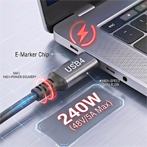 <span class=keywords><strong>สาย</strong></span><span class=keywords><strong>ต่อ</strong></span>ขยาย <span class=keywords><strong>USB</strong></span> 4 ขนาด 240W รองรับ PD 48V/5A ชาร์จเร็ว 40Gbps ถ่ายโอนข้อมูลวิดีโอ <span class=keywords><strong>สาย</strong></span>ถักแบบ <span class=keywords><strong>Type</strong></span>-<span class=keywords><strong>C</strong></span> <span class=keywords><strong>to</strong></span> <span class=keywords><strong>C</strong></span> สำหรับแล็ปท็อป จอแสดงผล และโทรศัพท์ - Product Image 2