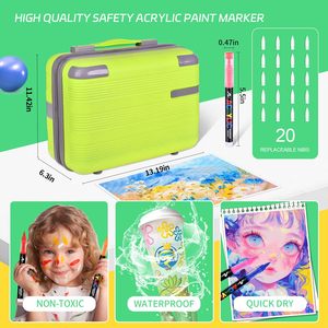 Hot Sale 360 Colors Liquid Acrylic <b>Waterproof</b> Water-based Art Marker Pens Drawing Painting <b>Set</b> - Product Image 4