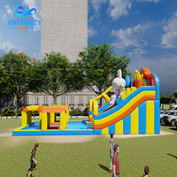 Toboggan aquatique gonflable commercial d'extérieur, nouveau design, avec piscine, toboggan aquatique gonflable pour parc aquatique au sol