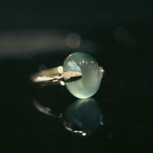 Nhẫn đá nho Vitis Vinifera tròn đánh bóng, khảm đá 18k, trang sức thời trang cao cấp dành cho nữ - Product Image 4