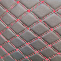 Usine directe tissé PVC diamant couture broderie Vegan voiture tapisserie artificielle Faux cuir synthétique tissu pour voiture