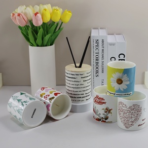 Pot en céramique blanc <span class=keywords><strong>de</strong></span> luxe, décoration <span class=keywords><strong>de</strong></span> maison, bricolage, ensemble cadeau <span class=keywords><strong>de</strong></span> <span class=keywords><strong>bougie</strong></span> parfumée, <span class=keywords><strong>citronnelle</strong></span>, bougies <span class=keywords><strong>de</strong></span> soja, étiquette privée personnalisée - Product Image 4