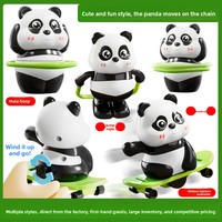 Pendentif Panda Dansant en Plastique à Remonter, Style Chinois, Jouet pour Enfants, Figurine de Skateboard à Tirer en Arrière