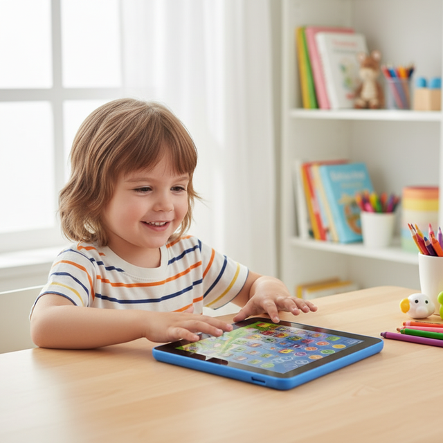 Color Box Touch and Listen to Children's Educational Tablets Laptop Learning Machine ABS English for Kids Long Unisex Battery