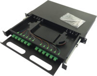 Eonkey 1U 19 "Rak Geser Bingkai Distribusi Optik SC Tipe Laci Geser Panel Tambalan Serat Optik 12 Inti