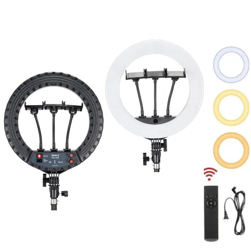 Jmary 14 дюймов FM-14R профессиональная затемняемая Светодиодная лампа с кольцом для селфи вспышка для фотосъемки