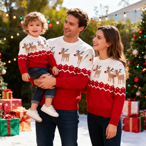 Nueva Llegada, Suéter Navideño, Ropa Familiar a Juego, OEM, Conjunto de Mamá, Papá y Yo, Disfraces Navideños de Algodón Suave para la Familia - Product Image 3