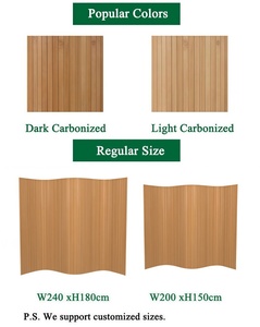 Divisorio per Ambienti in <span class=keywords><strong>Legno</strong></span> di Bambù Naturale, Pannelli Pieghevoli Ondulati in Stile Art Déco Moderno per Soggiorni, Hotel e Arredamento Casa - Product Image 4