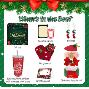 Coffret Cadeau de Noël en Cire de Soja Parfumée Naturelle, Boîte Personnalisée avec Carte, Style Classique, Cadeau de Fêtes - Product Image 2