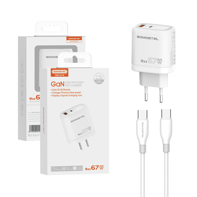 Somostel Technology Carregadores 67W Mobile Phone Fast Charging Charger With USB Cable Type C for iphone Cargadores De Celulares