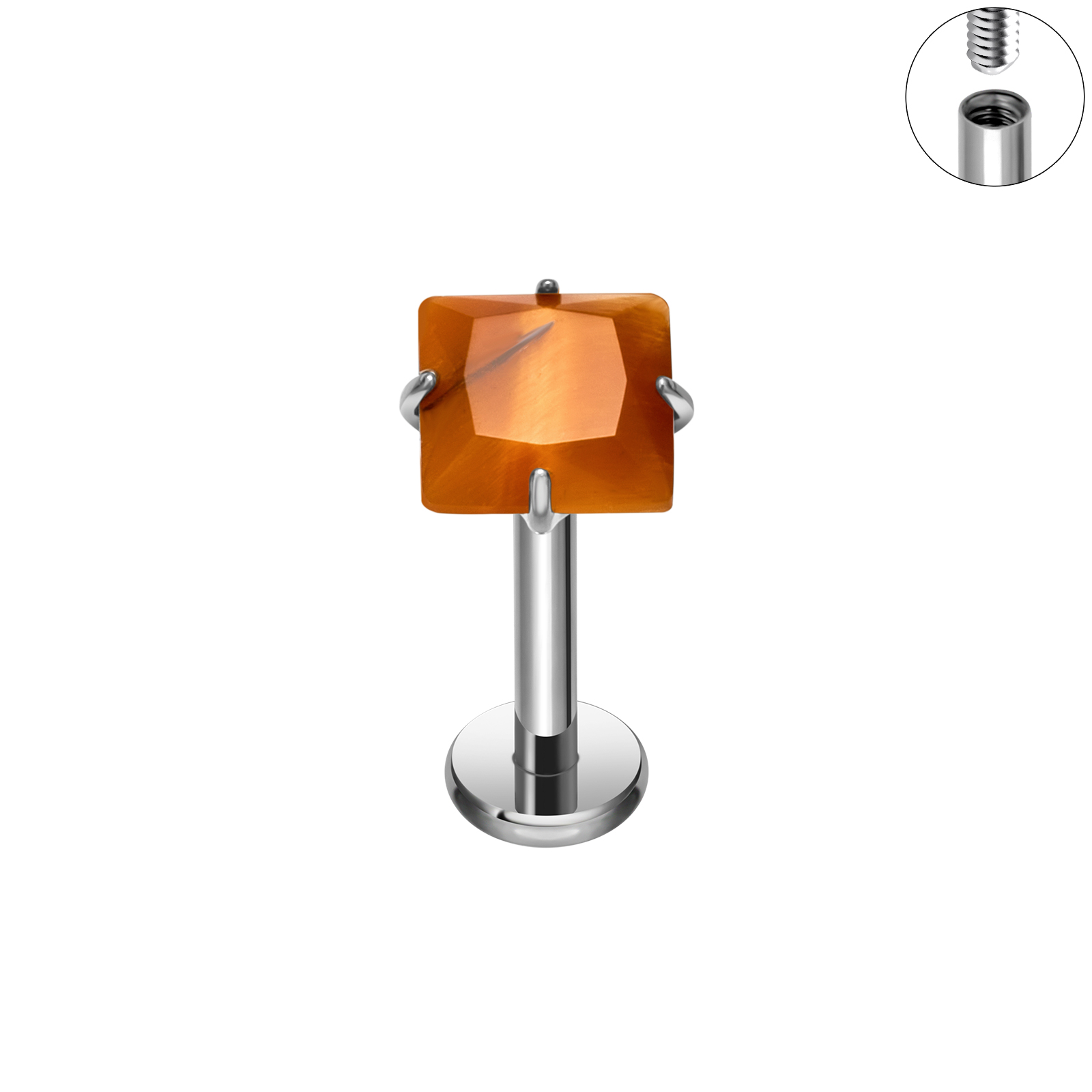 Cristallo occhio di tigre argento PVD