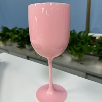 Gobelets à vin en plastique réutilisables personnalisés avec logo couleur rose et blanc, style vintage moderne, pour mariage et fête, flûtes à champagne en acrylique