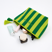 Pochette de maquillage portable personnalisable avec fermeture éclair, motif et broderie sur mesure, vente en gros directe usine