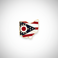 GREPAS GIFTS Épinglette de revers en forme de drapeau de l'État de l'Ohio plaqué or, 1,25 pouce