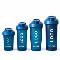 Bouteilles de shaker en plastique pour le sport et la remise en forme, avec impression de couleurs dégradées, design couleur intégrale, 400 ml et 600 ml, pour la nutrition et les protéines