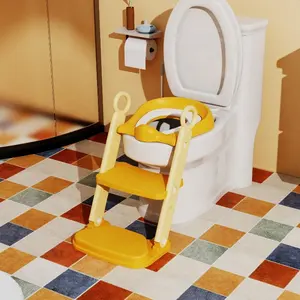 Yüksek kaliteli bebek lazımlık taşınabilir merdiven tuvalet çocuklar için tuvalet eğitimi koltuğu katlanabilir