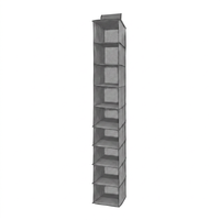 Organizador de Ropa Colgante de Plástico Mnj de 10 Niveles, Rectangular, 30x15x120cm, Zapatero para Armario de Dormitorio con Instalación Tipo Gancho