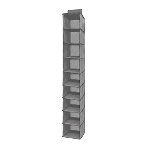 Organizzatore Appendibile in Plastica a 10 Livelli per Vestiti e Scarpe, 30x15x120cm, per Armadio con Installazione a Gancio - Product Image 1
