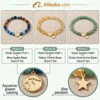 Ensemble de 3 bracelets du Zodiaque et du Système Solaire, pierres naturelles, breloque dorée, pendentif étoile, Bélier, Scorpion, cadeau d'anniversaire, vente en gros OEM