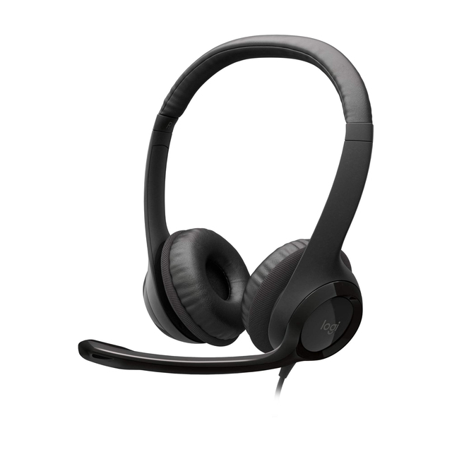 Logitech H390 USB Wired Headset with Noise Canceling Mic 30mm Drivers in Line Controls for PC Mac Office Remote Work