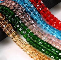 Perles cubiques en verre recyclé aux couleurs vives, perles carrées à facettes effet sucre pour bijoux empilables style pop pour le quotidien et les festivals