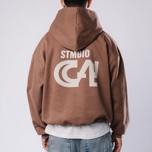 High Quality Heavyweight 500gsm Print on Demand Hoodies <strong>Oodie</strong> Autumn Custom Boxy Puff Print 100% Cotton Oversized <strong>Hoodie</strong> for Men - Product Image 4