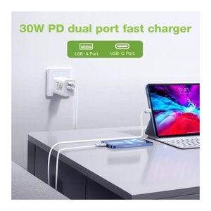Chargeur USB Type-C, USB Type-A GaN IPW USB 30WACG Blanc 621901 - Product Image 3