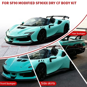 ชุดแต่งแอโรไดนามิกคาร์บอนไฟเบอร์แบบแห้ง สำหรับ Ferrari SF90 รุ่น Spider ปรับปรุงสไตล์ SF90XX กันชนหน้า-หลัง ของแท้จากโรงงาน - Product Image 4
