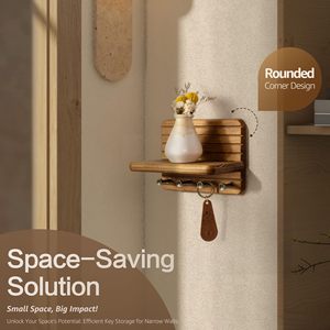 Sang Trọng Bằng Gỗ Treo Tường Đa Chức Năng Lưu Trữ Giá Cho Phòng Khách Nhà Bếp & Tủ Quần Áo Giữ Chìa Khóa Áo Giá & Cửa Móc - Product Image 4