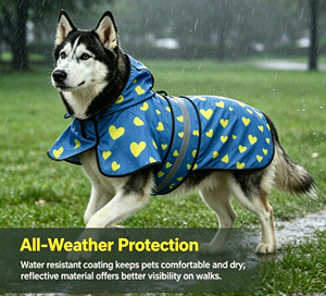 Impermeable para Perros con Capucha, Ropa Reflectante para Mascotas, para Perros Pequeños, Medianos y Grandes, para Exteriores - Product Image 4