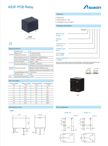 <span class=keywords><strong>Relais</strong></span> électromagnétique miniature haute performance AS3F T73 3V 10A 1-Form-C scellé pour appareils électroménagers et contrôle industriel - Product Image 2