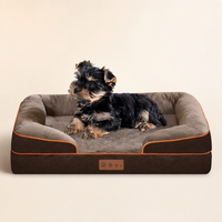 Lit pour chien en mousse à mémoire de forme orthopédique, directement de l'usine, housse amovible et lavable, base antidérapante, 4 tailles pour les races de petite à grande taille