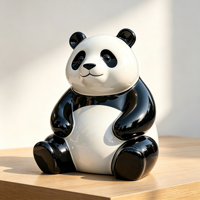 Sculpture de panda en fibre de verre FRP, mignonne, taille personnalisée, couleur personnalisée, non toxique, ornement pour jardin extérieur, décoration de table intérieure, artisanat pour parc