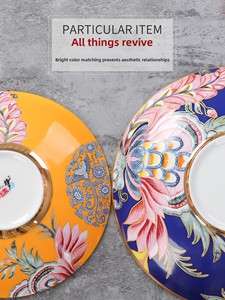 Juego de vajilla de porcelana de hueso de estilo chino de gama alta, cuenco de regalo de boda de lujo, plato de cerámica, Material de PC, diseño de estilo palaciego - Product Image 3