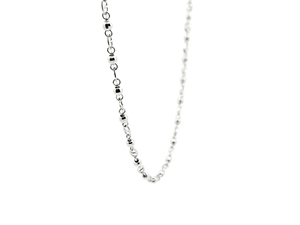 Collar de Cadena Fina con Cuentas Cortadas con Láser Radiante en Platino Pt950 Blanco, Joyería de Platino Brillante y Lujosa Unisex - Product Image 6