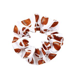 Satén fútbol baloncesto grande Scrunchie caliente Softball Rugby impreso mujeres pelo Scrunchies al por mayor - Product Image 4