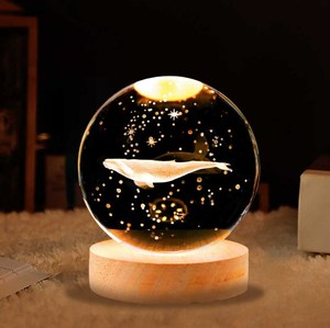 Großhandel 3D-Laser-Gravur Sonnensystem-Kristallkugel K5 Glas Geätzte Galaxie-Kugel Form - Product Image 5